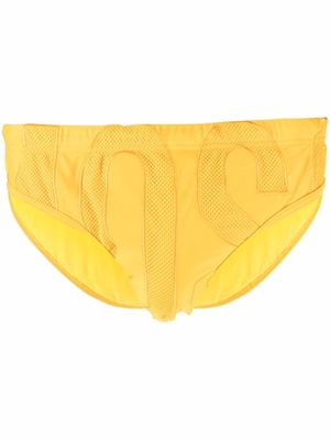 Moschino mesh logo swimming trunks - Yellow