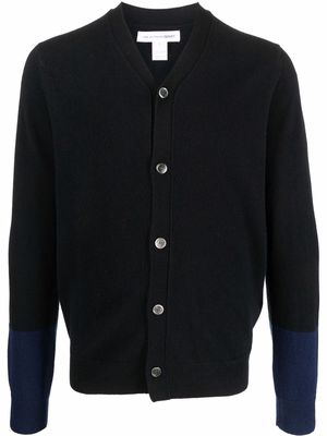 Comme Des Garçons Shirt two-tone wool cardigan - Black