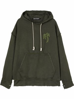Palm Angels PALM HOODED SHIRT MILITARY LIME GREEN