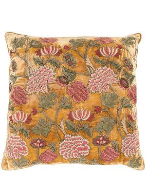 Anke Drechsel embroidered floral cushion - Orange