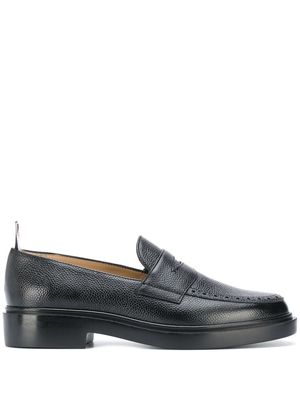 Thom Browne grained leather penny loafers - Black