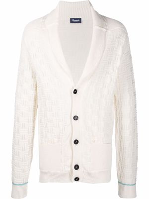 Drumohr button-up V-neck cardigan - White