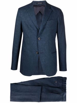 Emporio Armani two-piece linen suit - Blue
