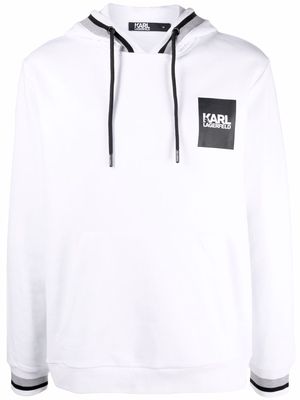 Karl Lagerfeld logo-print hoodie - White
