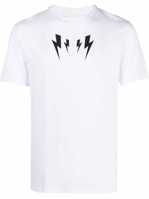 Neil Barrett Thunderbolt mirror-print crew-neck T-shirt - White