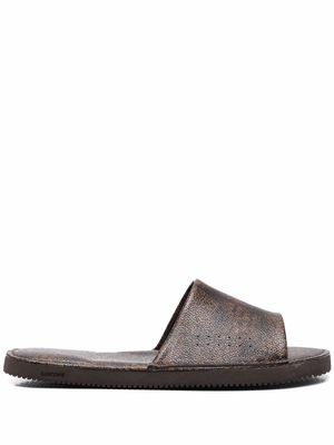 Suicoke butterfly-print sandals - Brown