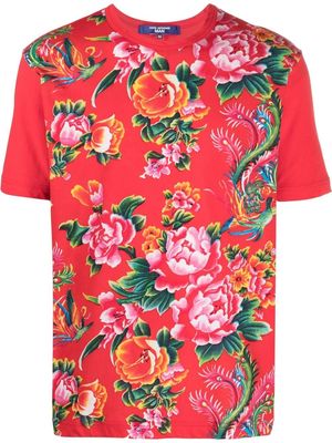 Junya Watanabe MAN floral-print cotton T-Shirt - Red