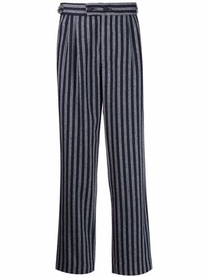 BODE Valley stripe pleated trousers - Blue