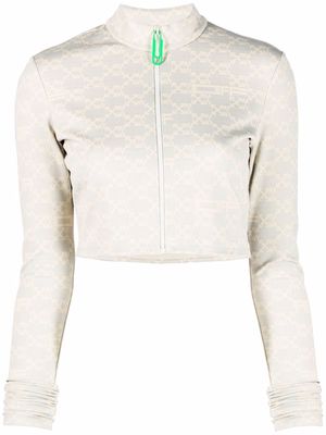Off-White monogram front-zip track jacket - Green
