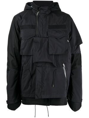 sacai x Acronym hooded jacket - Black