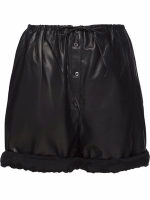 Prada high-waisted leather shorts - Black
