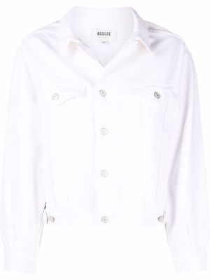 AGOLDE drop-shoulder organic-cotton denim jacket - White