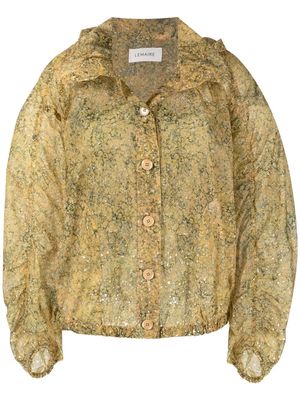 Lemaire granite-print hooded jacket - Yellow