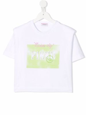 Pinko Kids graphic print short-sleeved T-shirt - White
