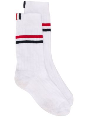 Thom Browne RWB stripe mid-calf socks - White