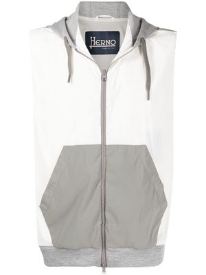 Herno zipped hooded vest - White