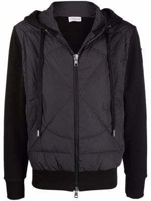 Moncler zip-up hooded down jacket - Black