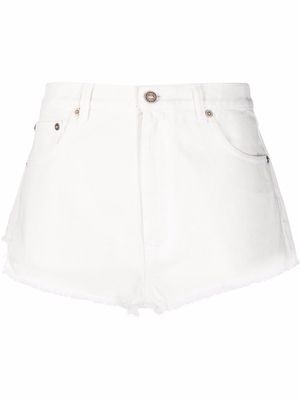 ERL raw-cut denim shorts - White