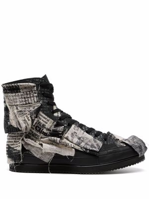 Yohji Yamamoto patchwork hi-top sneakers - Black