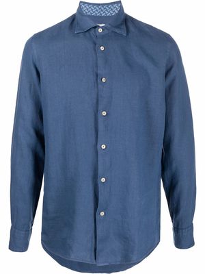 Drumohr button-up linen shirt - Blue