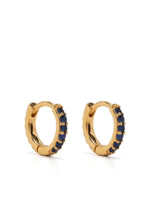DOWER AND HALL sapphire-embellished 18kt gold-plated hoops