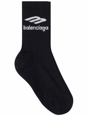 Balenciaga 3B Sports Icon tennis socks - Black