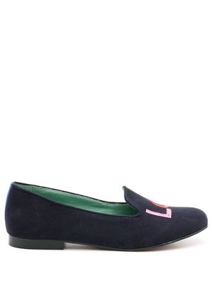 Blue Bird Shoes 'Love' slogan loafers