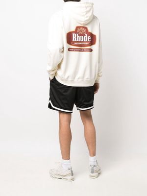 Rhude logo-print relaxed hoodie - Neutrals