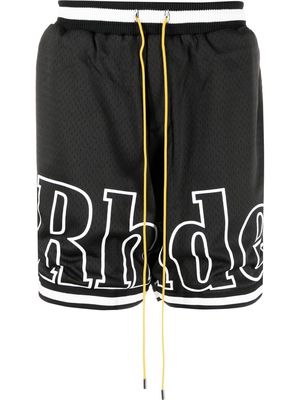 Rhude logo-print drawstring track shorts - Black