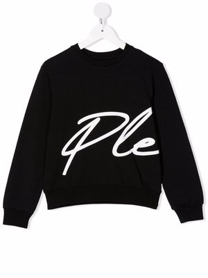 Philipp Plein Junior logo-print cotton sweatshirt - Black