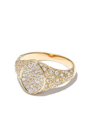 Yvonne Léon 9kt yellow gold diamond signet ring