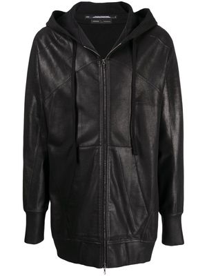 Julius leather-look cotton jacket - Black