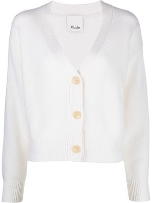 Allude V-neck cashmere cardigan - White