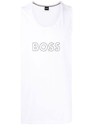 BOSS Beach logo-print tank top - White