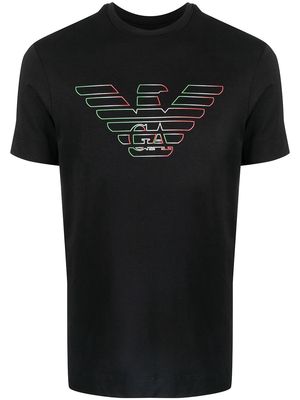 Emporio Armani stencilled logo print T-shirt - Black