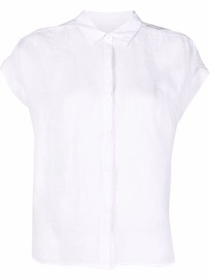 120% Lino short-sleeved linen shirt - White