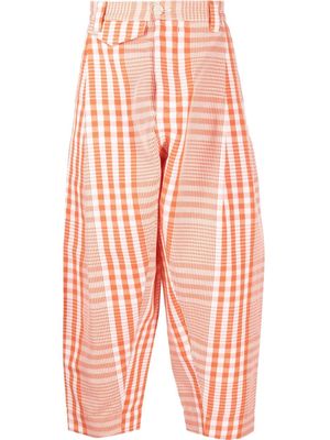 Vivienne Westwood check-pattern cropped trousers - White