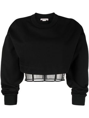 Alexander McQueen layered cropped sweatshirt - Black