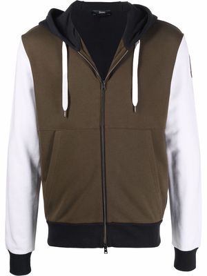 Herno panelled zip-up hoodie - White
