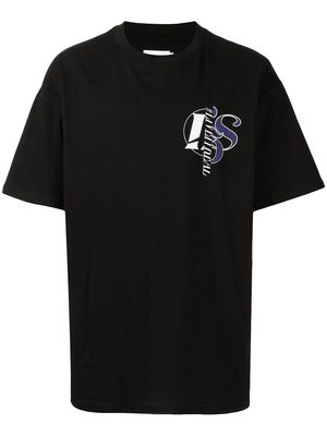 izzue logo-print shortsleeved T-shirt - Black