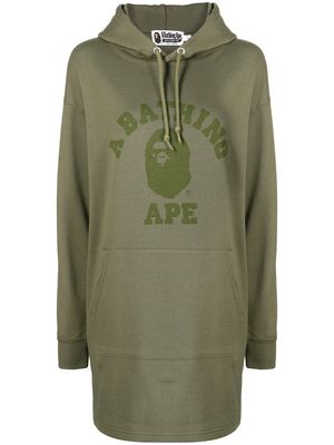 A BATHING APE® logo-print hoodie dress - Green