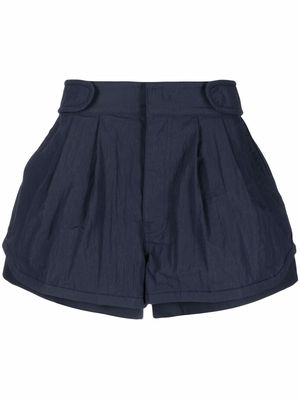Juun.J double layer pleated shorts - Blue