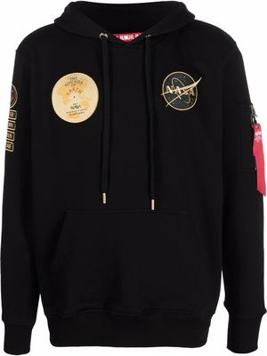 Alpha Industries patch-detail pullover hoodie - Black