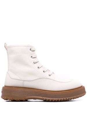 Hogan lace-up leather boots - Neutrals