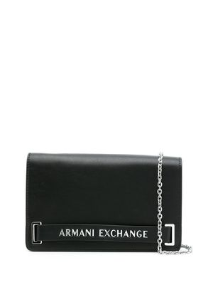 Armani Exchange logo-plaque crossbody bag - Black