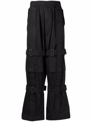 Julius strap-detailing trousers - Black