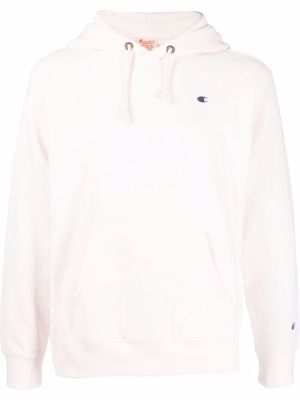 Champion logo-patch pullover hoodie - Pink