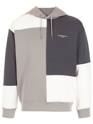 Emporio Armani geometric-pattern hoodie - Grey