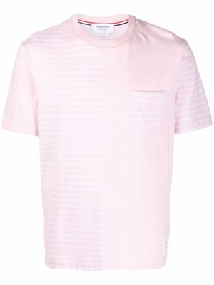 Thom Browne striped panel T-shirt - Pink