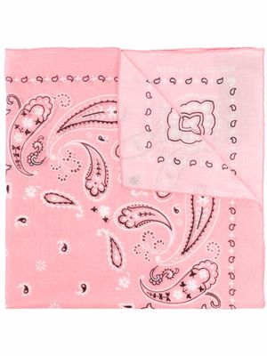 Alanui paisley pattern square scarf - Pink